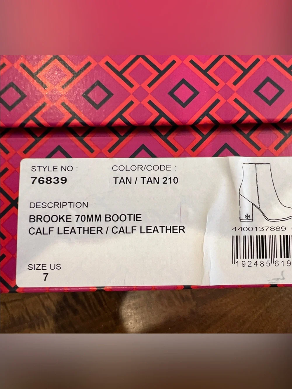 Tory Burch Tan Leather Zip Ankle Boots